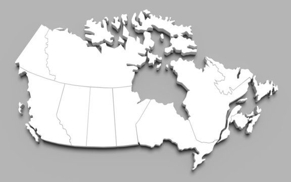 Canada map on gray