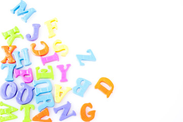 magnetic letters isolated on white