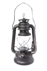 retro kerosene lamp on white