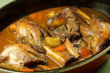 lamb shanks braised in red wine