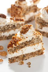 cake with nuts and caramel