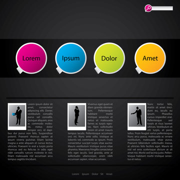 Website template design with pictures