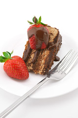 Slice of chocolate cake