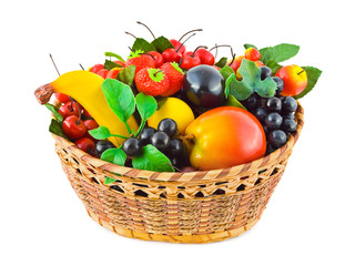 Basket with fruits