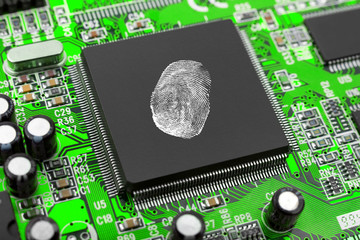 Fingerprint on computer chip