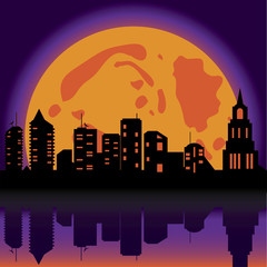 Halloween background night city