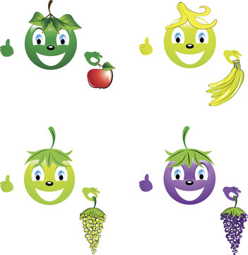 Smiley with fruit for a healthy lifestyle