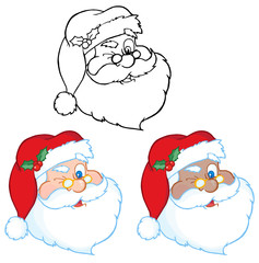 Santa Claus Winking Classic Cartoon