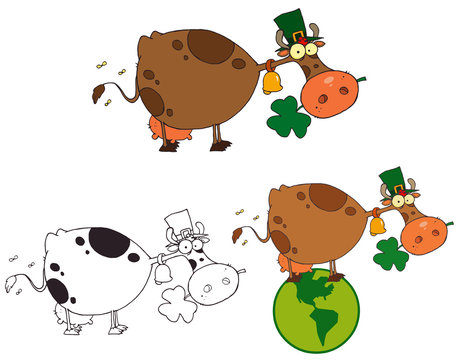 St Patricks Day Cow.Vector Collection