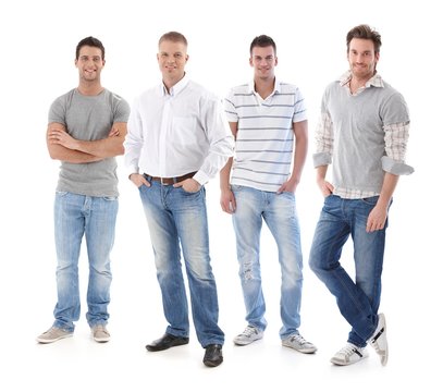 Full-length Portrait Of Group Of Young Men