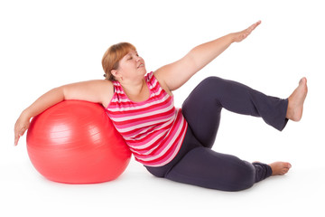 Fototapeta premium fat woman fitness