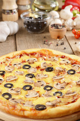Pizza with mushrooms