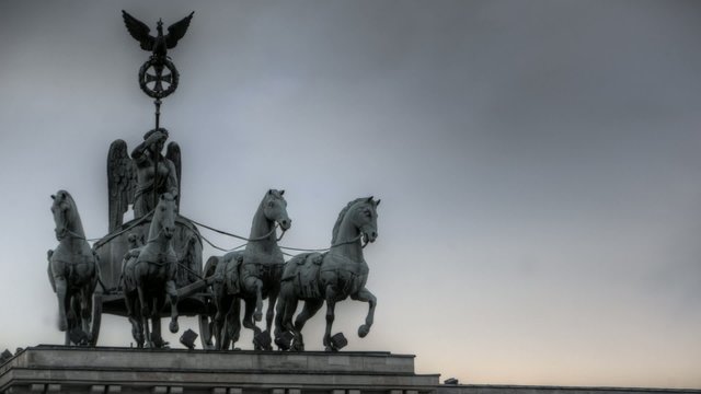 HDR-Timelapse of the Quadriga in Berlin with passing clouds