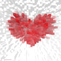 abstract pattern in red heart