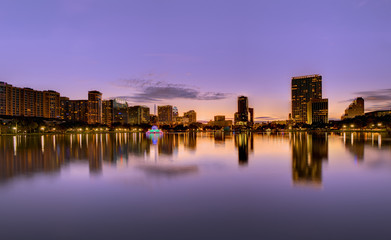 Downtown Orlando, Florida Skyline from Lake Eola