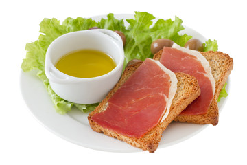 toasts with prosciutto