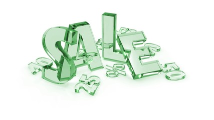 Sale tags glass