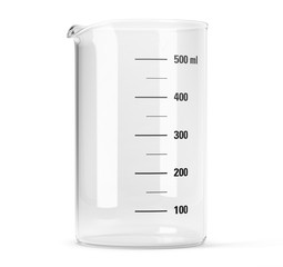 Verre doseur sur fond blanc 1