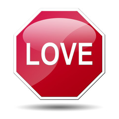 Señal octogonal texto LOVE