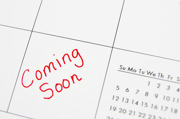Closeup of a calendar with 