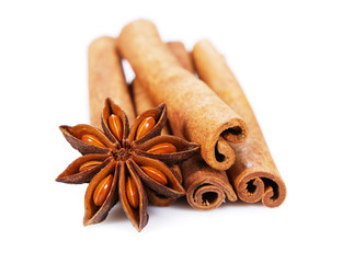 Cinnamon sticks and anisetree