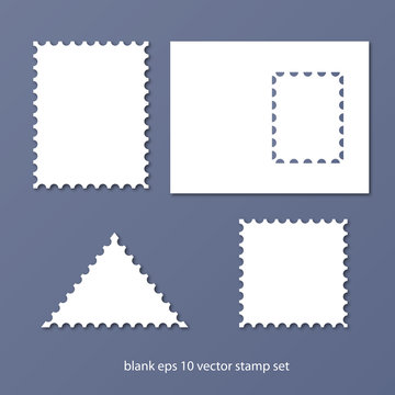 postal stamp set vector illustration