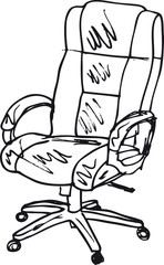 Sketch of Office chairs. Vector illustration