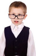 Portrait of a boy with glasses