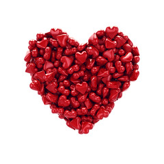 Plakat Heart made of little red hearts , isolated on white