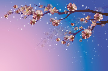 Spring branch floowers background
