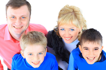 Family isolated on white background