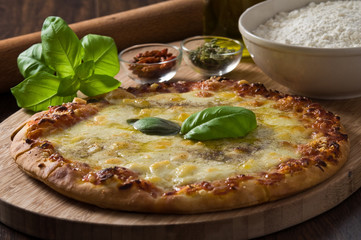 Homemade pizza.