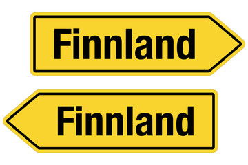 2 Pfeilschilder gelb Finnland