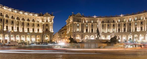 Obraz premium Piazza Esedra, (Piazza della Repubblica) Roma