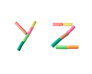 Plasticine alphabet letters (Y,Z)