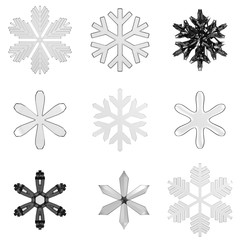 Set glass snowflakes