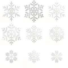 Set glass snowflakes