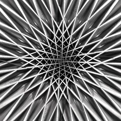 Papier Peint photo Psychédélique Structure en étoile ornementale en métal abstrait 04