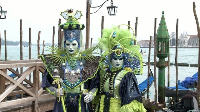 Masked couple in venice on carnival