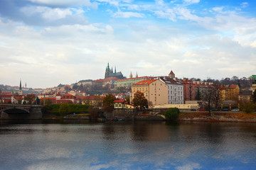 Fototapeta na wymiar Prague from Vltava side, Czechia