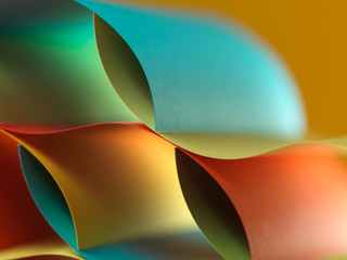 abstract colored paper structure on yellow background
