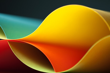 detail of waved colored paper structure