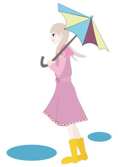 umbrella　and girl