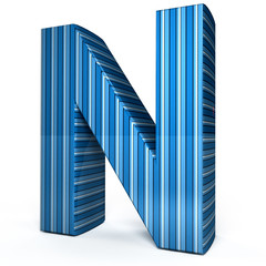 Blue letter over white background