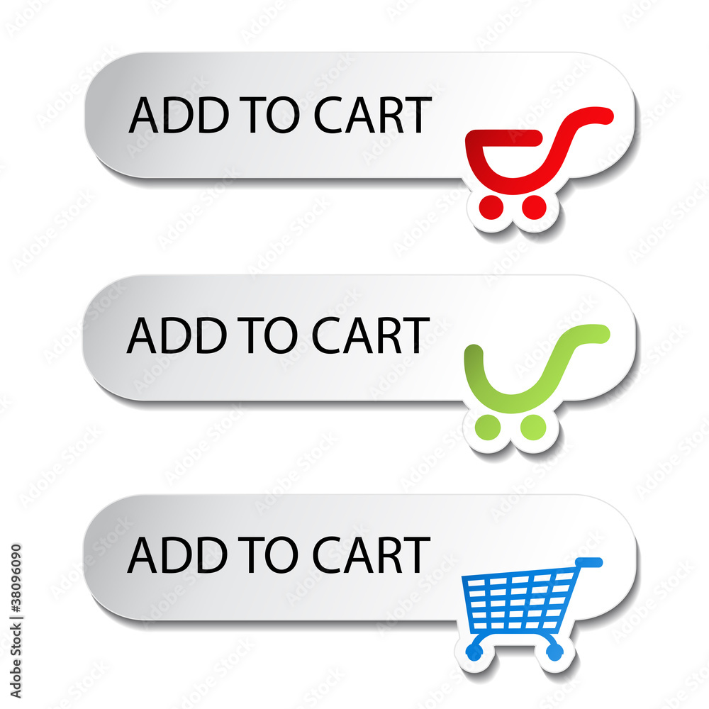Poster vector shopping cart item - add buttons