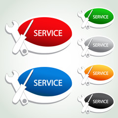 Vector service menu item - oval sticker