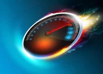 Foto auf Alu-Dibond Burning speedometer © solvod