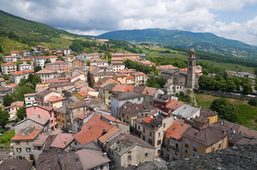 Panoramic view of Bardi. Emilia-Romagna. Italy.