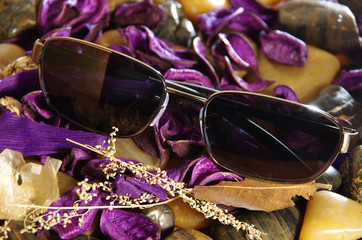 Sunglasses With Purple Petals