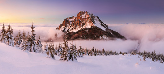 Mountain peak at winter - Roszutec - Slovakia mountain Fatra